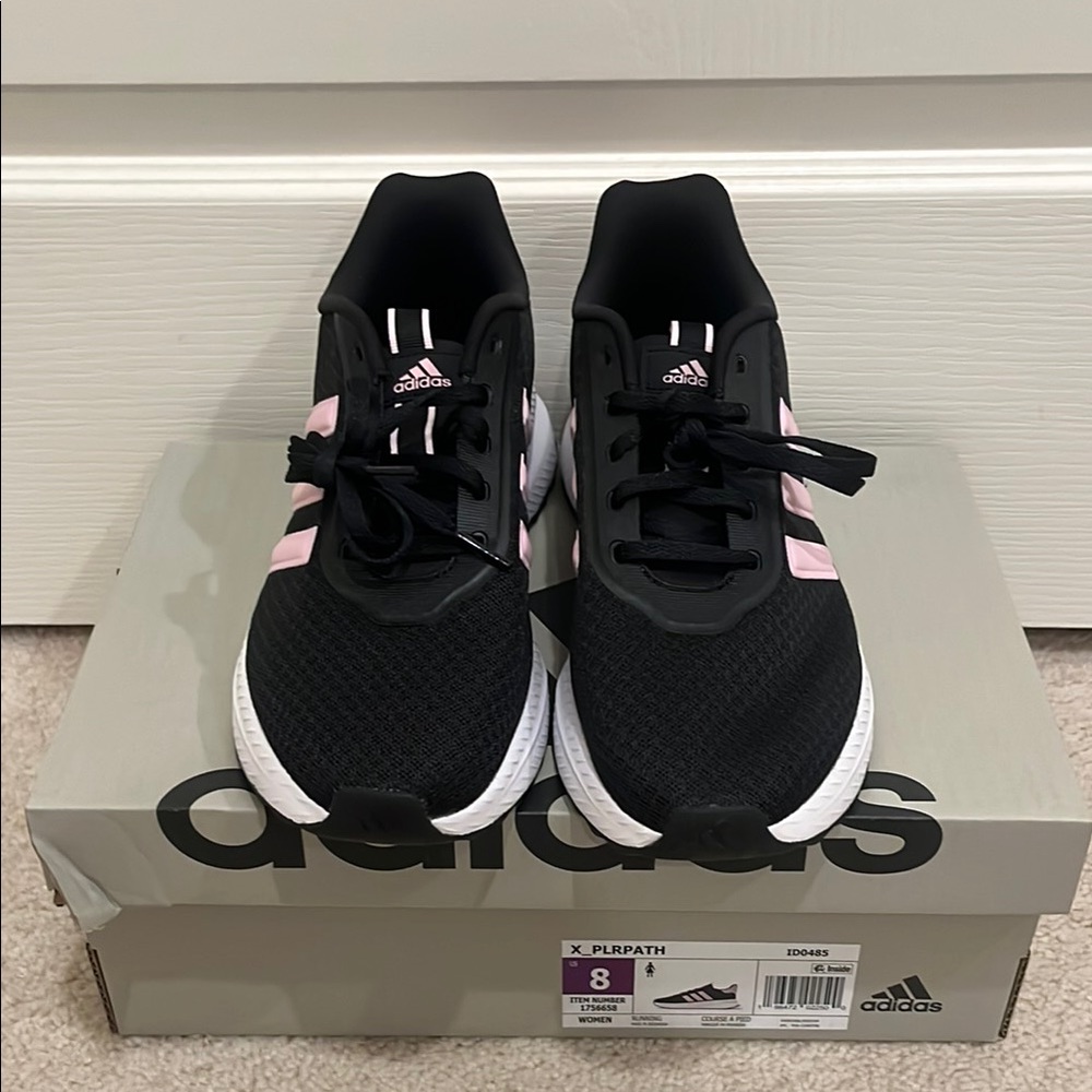 adidas Black and Pink Sneakers with Breathable Mesh and Traditional Lacing